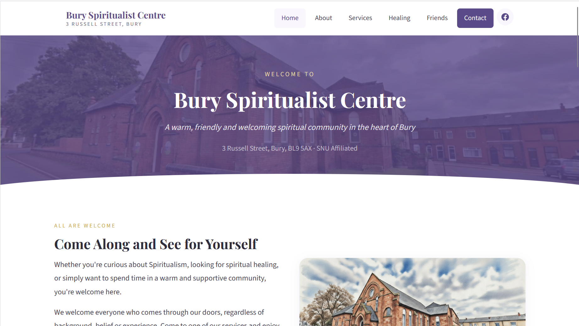 Bury Spiritualist Centre website